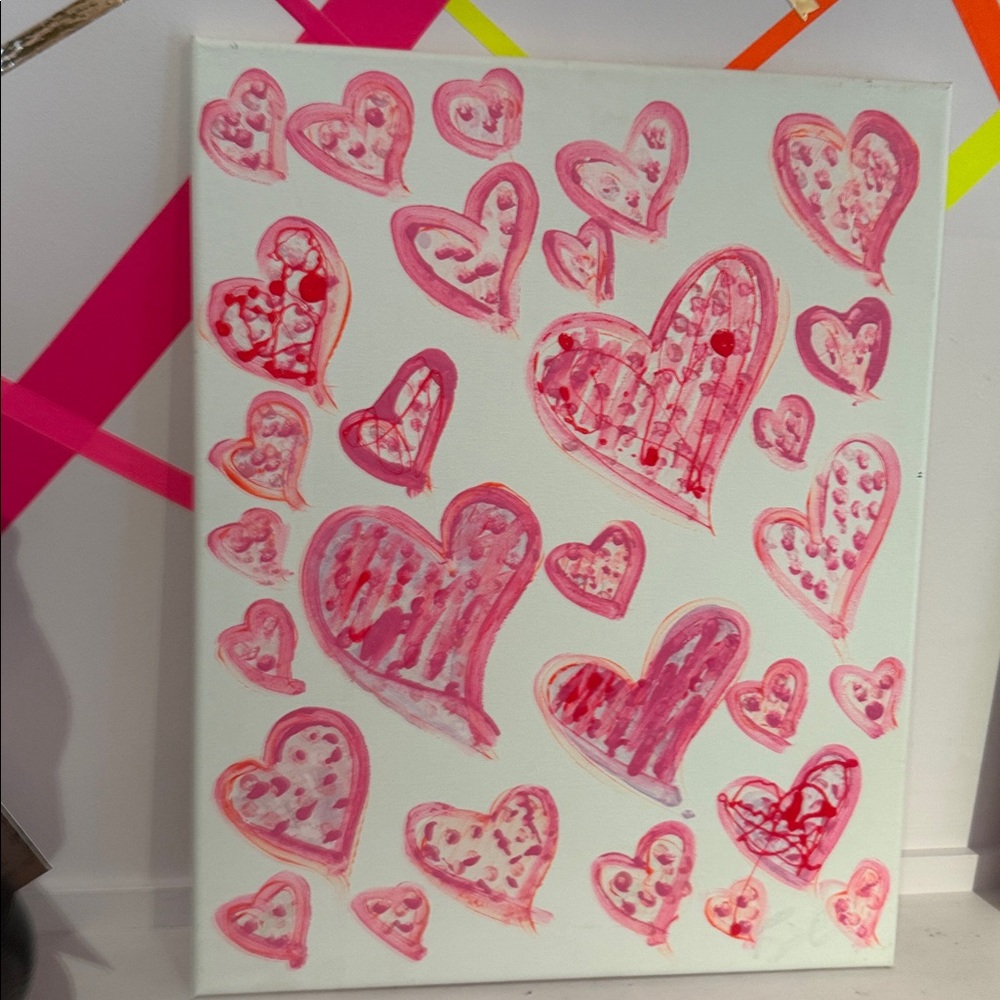 Sarah Shirley Original Painting Heart-Themed Abstract Art Painting